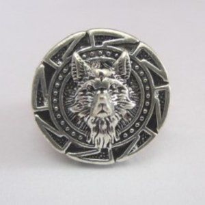 Sterling Silver Marked S925 Wolf Face Ring Size 10 Brand New